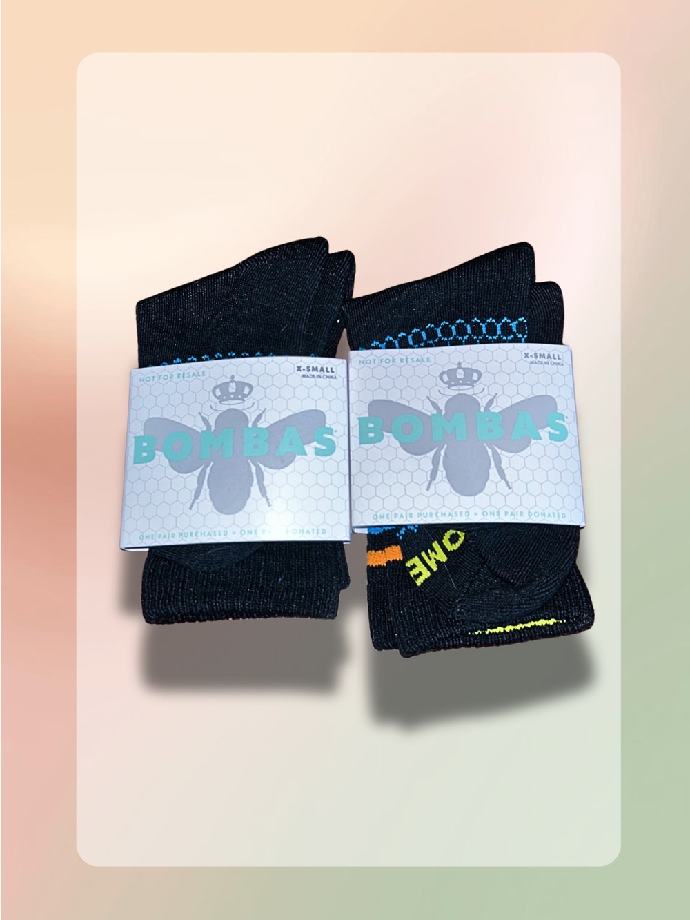 Bombas Youth Crew Socks Size X-Small NWT